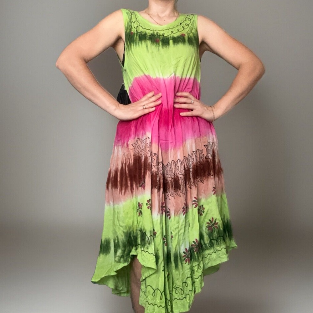 NEW Womens Summer Sun Dress Umbrella Embroidered Gauze Beach Dress Embroidery